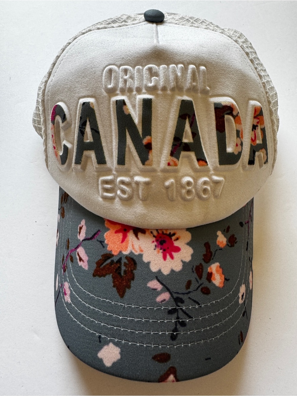 Robin Ruth Baseball Cap CANADA Mesh Floral Adjustable One Size